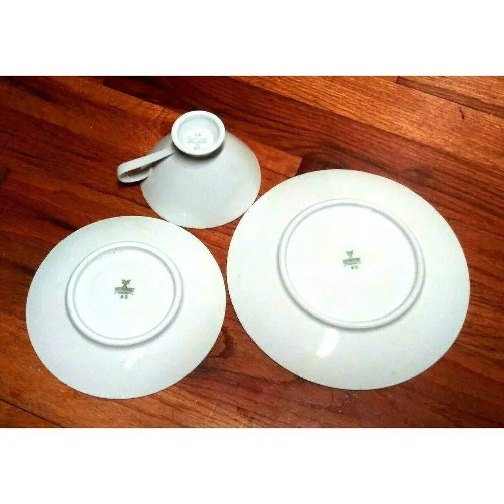 Vintage Mitterteich Bavaria set Cup Saucer Cookie plate Gold Deco breakfast set